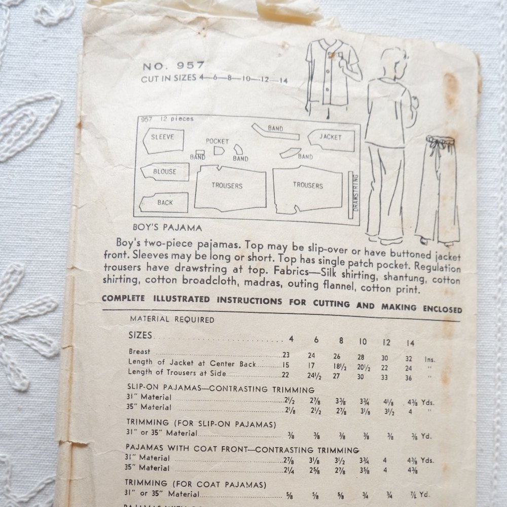 30s Pajamas Pattern - Picture 2 of 3